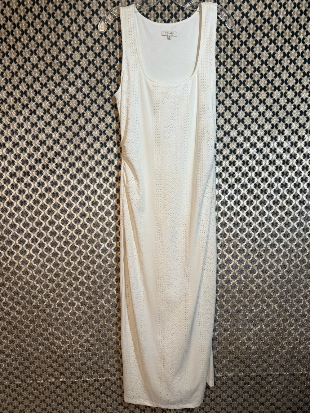 Z Supply Cream Eyelet Scoop Neck Maxi Dress